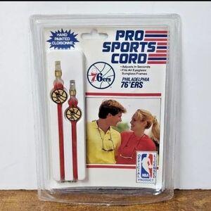 PHILADELPHIA 76ers VINTAGE 1987 PRO SPORTS CORD SUNGLASS EYEGLASS, NBA, NOS